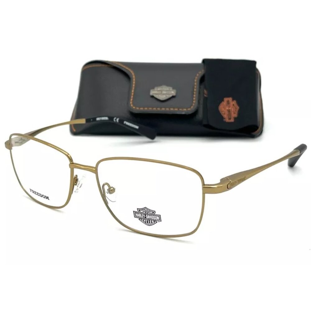 HARLEY DAVIDSON FREEDOM HD9023 032 Pale Gold / Demo Lens 57mm Eyeglasses
